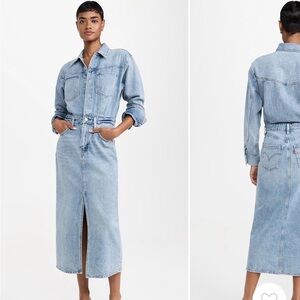 Levi's Light Blue Denim Midi Dress